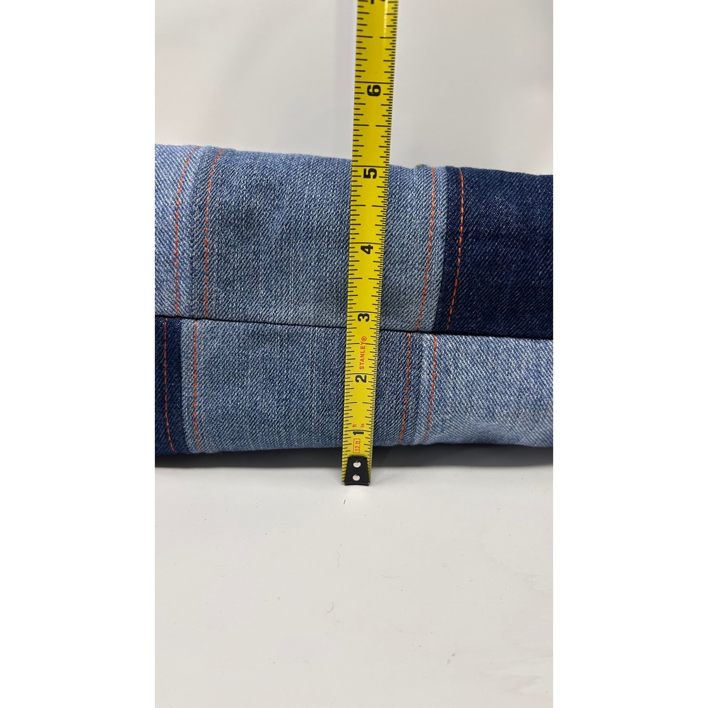 Levi's Mercado Global Patchwork Denim Tote Bag Embroidered Rose Floral Boho Blue - Picture 12 of 12